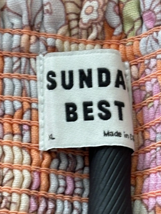 Aritzia Sunday Best Linen Blend Hadley Floral Puff Sleeve Babydoll Mini Dress XL - Picture 6 of 12